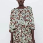 ZARA Structured Blouson Mini Dress Floral Retro Vibes (Size XS) Photo 3