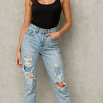 Aeropostale Women Boyfriend Jeans 8 Ripped Distressed Denim Casual Lightweight Blue Photo 0