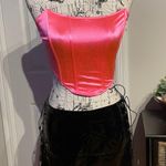 Vintage y2k Colorful Bright Neon Barbie Pop Coastal Coquette Western Corset Crop Bandeau bralette bustier Top Blouse Pink Size M Photo 6