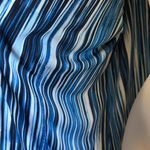 Chico's Easywear  Blue White Striped Open Front Cardigan Blazer 3/4 Sleeves Large Photo 7