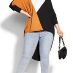 City Chic Celine Top Honey Yellow Black White size XXL (24) Photo 0