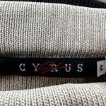 Cyrus  Knit Halter Top Colorblock V-Neck Adjustable Stretch Tan White Medium Photo 1