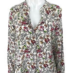 L'Agence  Multicolor 100% Silk Floral Long Sleeve Button Down Shirt Blouse Top S Photo 0