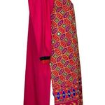 Indian Pink Cotton Multicolor Embroidered Dancers Geometric Sequins Tunic Top Size L Photo 3
