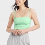 Colsie Women's Ruched Rib Bandeau Bra L Green Size L Photo 1