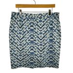 Banana Republic Blue White Short Lined A-Line Lightweight Skirt Plus Size 14 Photo 1