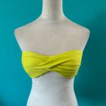Aerie NWT  Twist Bandeau Bikini Top Women's Bright Green Surf Strapless Size M Photo 4