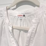 Sundry Short Rolled Sleeve 100% Linen Popover Blouse Shirt White Size 1 Small Photo 2