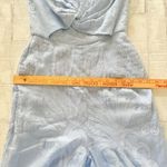 Aijek Anthro Natalie Baby Blue Floral Lace Strapless Capri Silk Blend Jumpsuit 2 Photo 10