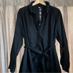 Old Navy  Black Maternity Midi Collared Long Sleeve Shirt Dress Size Large Photo 2