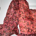 Lost + Wander New, Venus Rising Floral Print Puff Short Sleeve Peplum Top Size L Photo 6