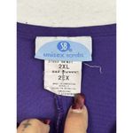 Unisex‎ Scrubs Scrub Top Purple Short Sleeve V Neck Pockets Size 2XL Photo 1