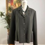 Jones New York Women’s Jacket 14 Green 4 Button Front Lapel Notch Long Sleeve Photo 0