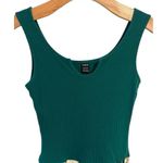 SheIn Tank Top Romper Womens Size XS Emerald Floral Ribbed Jumpsuit Shorts NWT Photo 1