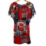 Anthropologie VANESSA VIRGINIA Persian Rose Floral Patchwork Dress Size Medium Red Photo 6
