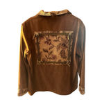 Susan Graver  Vintage Womens Brown Full Zip Flap Pocket Faux Suede Western Jacket Photo 5