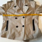 Ann Taylor  Trench Coat Double-Breasted Tan Beige Brown Cropped Jacket Size 10 Photo 5