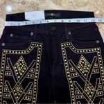 7 For All Mankind . Black with gold embellishments. Size 24. NWT Photo 2