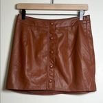 Lulus Most Fab Brown Vegan Leather Button Photo 0