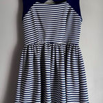 Altar'd State Altar’d State Navy and White Striped Open Back Sleeveless A-Line Dress Sz Large Photo 0