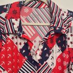 D & Co Beach Coverup Dress Patriotic Nautical USA Boat Size Large Pink Photo 3