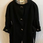 Kate Spade : Black Winter Wool (95%) Trench Coat- Gold Tone Accents Photo 7