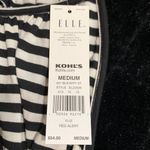 Elle NWT Women’s  Knit Black and White Striped Halter Dress Size Medium Photo 3