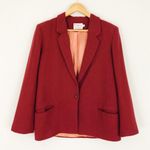 Vintage Single Breasted Pure Wool Blazer | Size M Red Size M Photo 9