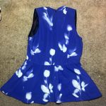 Proenza Schouler Size 6  Blue Pattern Cross Front Blouse "Cady" Photo 3