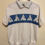 Cricket Lane White and Blue Polo Shirt Photo 0