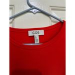 COS  Women's Red Crew Neck Short Sleeves Oversized T-Shirt Size Medium Photo 4