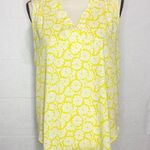 41 Hawthorn Medium Yellow Lemon Slice Sleeveless Pleated Top V Photo 0