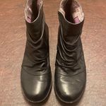 Dansko Arisa Black Ruched Slouchy Leather Ankle Boots 38 (7.5/8) Comfort Wedge Photo 0