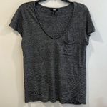 Paige  Black with White Stripes T Shirt Size Medium EUC Photo 0