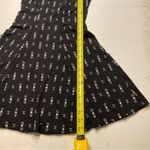 Mudd  Juniors Suede Fit & Flare Dress Stretch Black White Geometric Keyhole Sz XS Photo 4