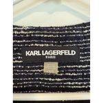 Karl Lagerfeld  Paris Black White Tweed‎ Open Front Blazer Jacket Large Elegant Photo 6