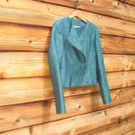 Elie Tahari  Brenna Teal Moto Jacket Photo 2