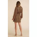 MINKPINK NWT Mink Pink Valentina Long Sleeve Faux Wrap Dress Printed Brown Size Small Photo 1