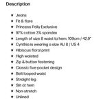 Princess Polly NWT  Tropical Dreams Straight Leg Denim Jeans Off White Size 4 Photo 14