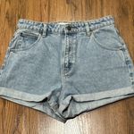 Rollas Dusters Shorts Womens 30 Jean Blue Denim Pockets High Rise Slim Photo 0