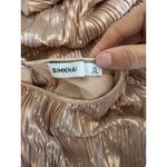 Simkhai Cape Effect Pleated Lamé Kaftan in Rose Gold Size XS Photo 4