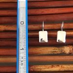 Nine West  Silver Tone Rectangular French Wire Earrings Photo 2