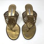 Charles David  metallic gold leather slides Photo 1