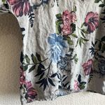 Laura Bianchi Women’s 100% Linen Gray Floral Shirt Made In Italy Size‎ Large Photo 5