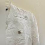 White House | Black Market  Ruffle Front Cotton Moto fitted Jacket with zip Pockets Photo 5