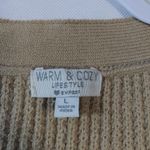 Poof! Poof Warm & Cozy Lifestyle Brown V neck Button Sweater Vest Size L Photo 4