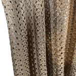 Chico's Gold Netted Loose Knit Long Sleeve Opened Front Cardigan Women Sz 2 Sz L Photo 3