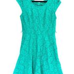 BCX Green Floral Lace Overlay Fit and Flare Mini Dress M Photo 0
