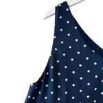 Nine Britton  Navy White Polka Dot V-Neck Classic Swing Tank Top SZ L # 1883 Photo 3