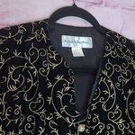 Norton Mcnaughton  VINTAGE BLACK VELOUR GOLD SCROLL STITCH DRESS JACKET 8 Photo 2
